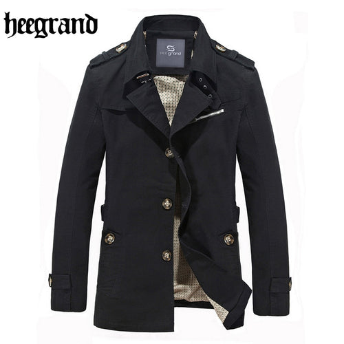 HEE GRAND 2017 High Quality Trench Men Double Breasted Trench Man Outerwear Fashion Casual Coat Male Jackets M~5XL  MWF284