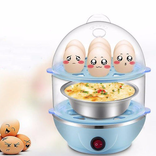 双层多功能 电热蒸蛋锅　Multifunctional Double Layers Electric Smart Egg Boiler Cooker