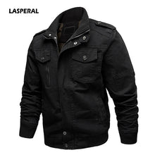 LASPERAL Military Jacket Men Solid Winter Cotton Jacket Coat Air Force Army Mens Pilot Jacket Autumn Winter Casual Cargo Jaqueta